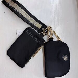 lululemon athletica Black and Gold Keychain Pouch Set